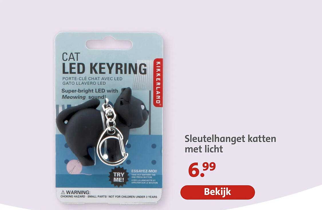 Sleutelhanger katten met licht