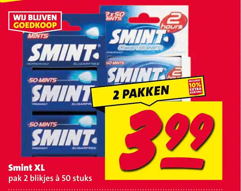 Smint XL pak 2 blikjes à 50 stuks 2 PAKKEN