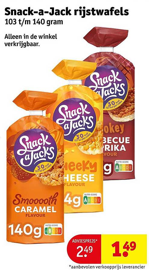 Snack-a-Jack rijstwafels 103 t/m 140 gram