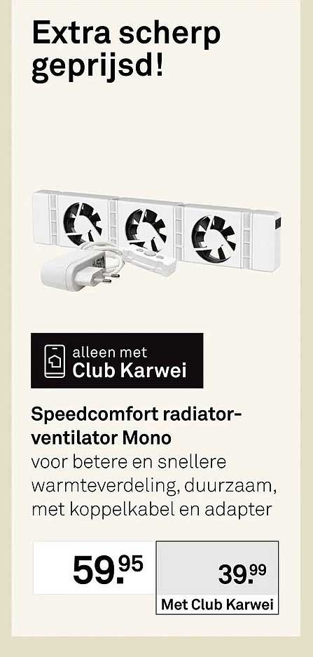 Speedcomfort radiator-ventilator Mono