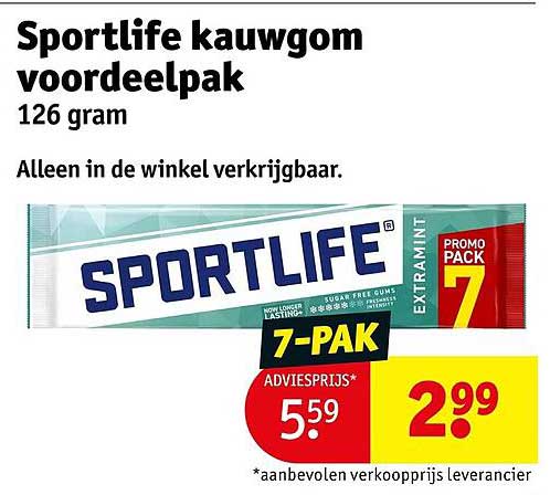 Sportlife kauwgom voordeelpak 126 gram