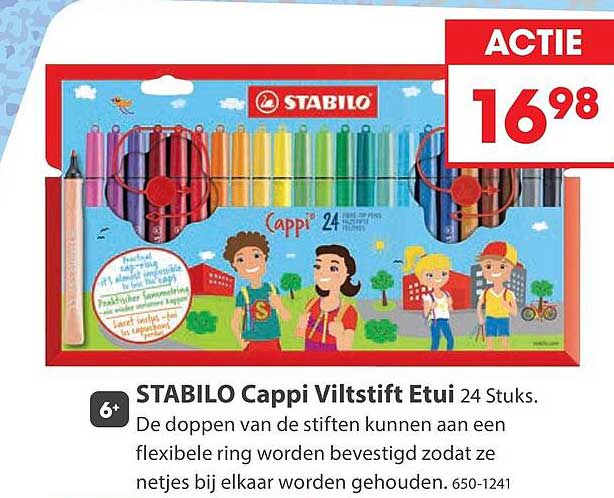 STABILO Cappi Viltstift Etui 24 Stuks