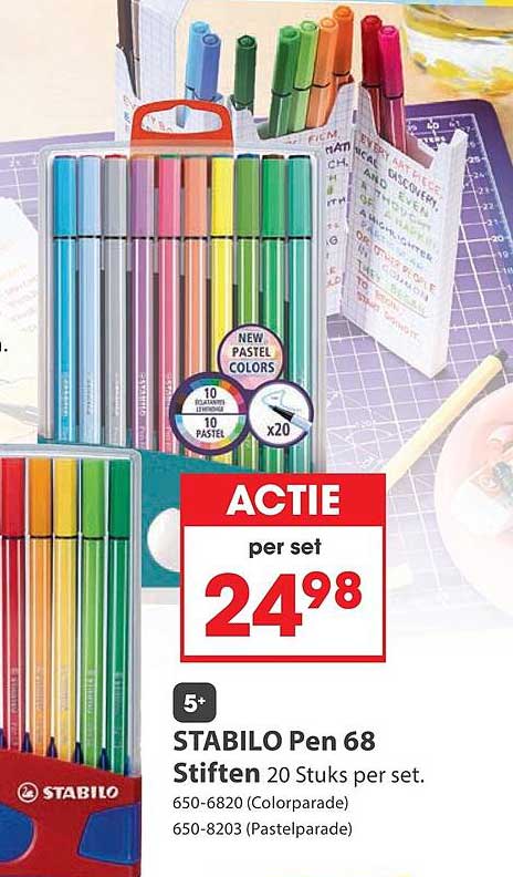STABILO Pen 68 Stiften 20 Stuks per set.