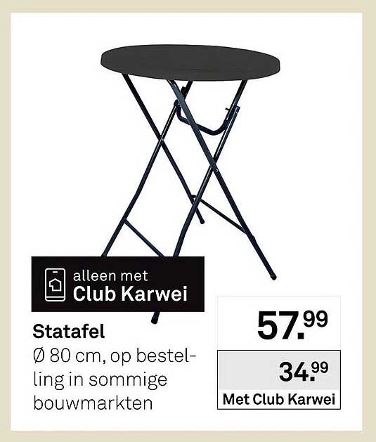 Statafel Ø 80 cm, op bestelling in sommige bouwmarkten