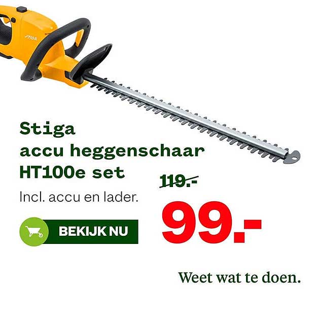 Stiga accu heggenschaar HT100e set