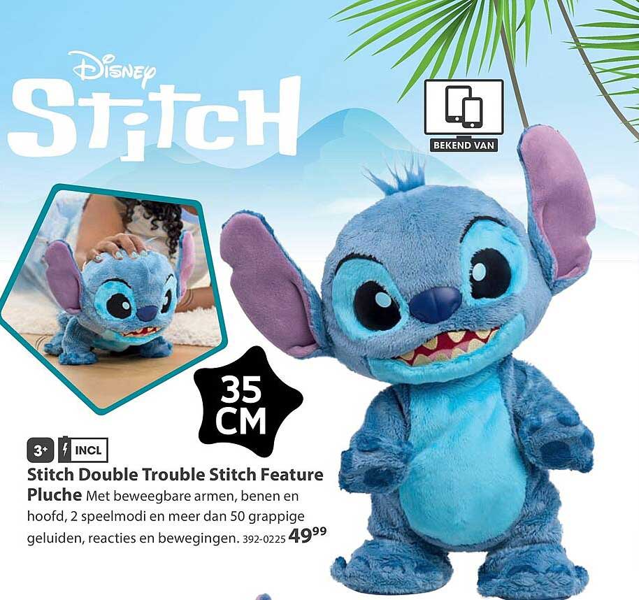 Stitch Double Trouble Stitch Feature Pluche