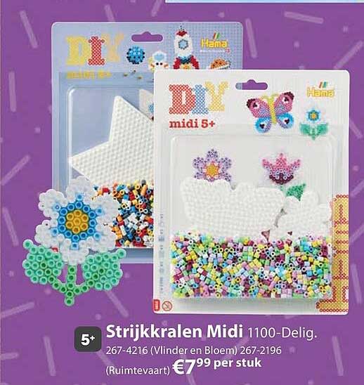 Strijkkralen Midi 1100-Delig (Vlinder en Bloem) 267-4216 267-2196 (Ruimtevaart)