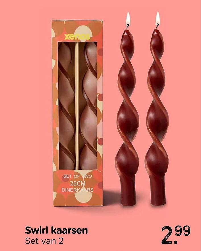 Swirl kaarsen Set van 2