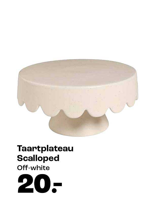 Taartplateau Scalloped Off-white