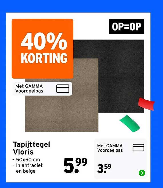 Tapiittegel Vloris 40% KORTING
