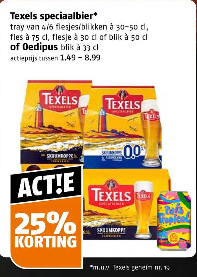 Texels speciaalbier* 25% korting
