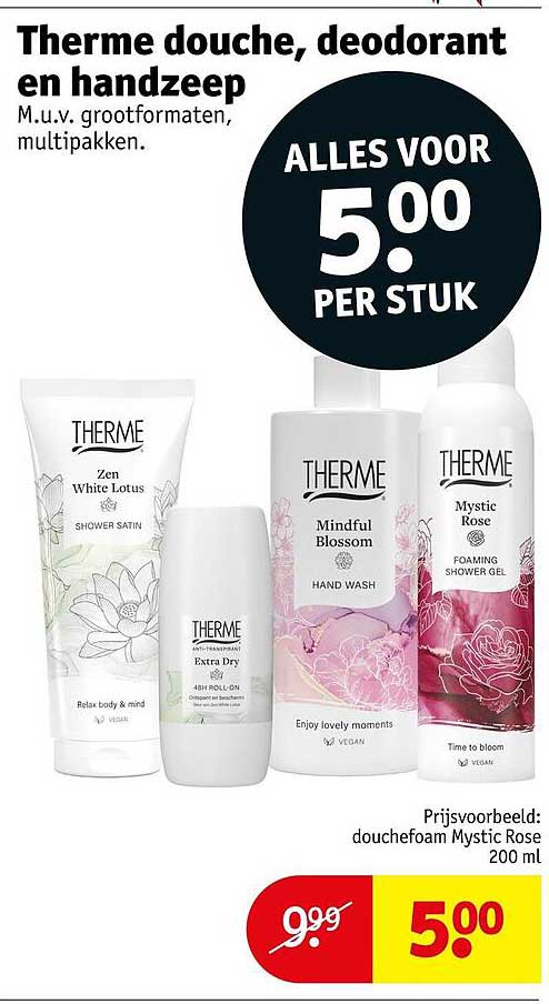 Therme douche, deodorant en handzeep