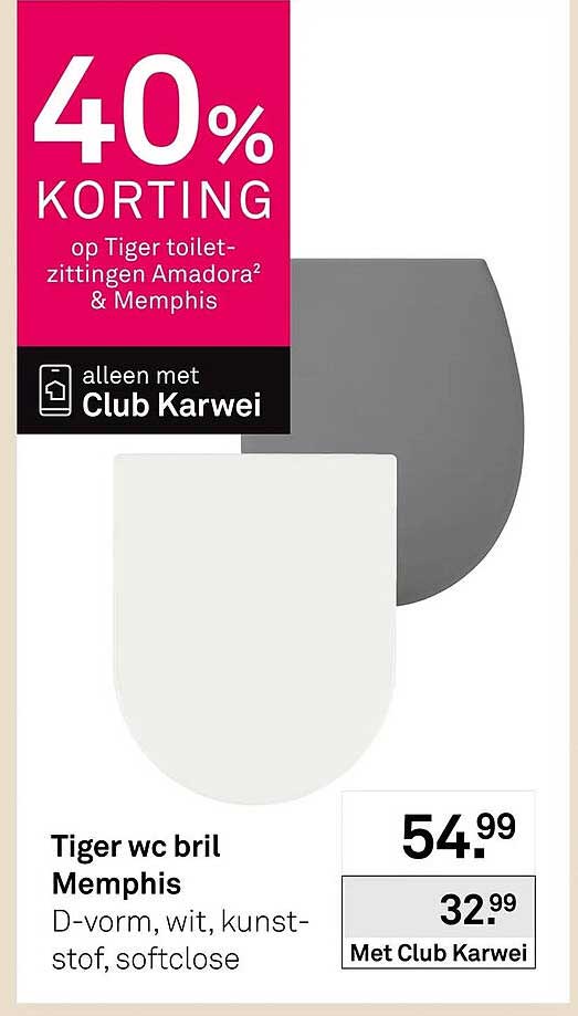 Tiger wc bril Memphis