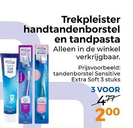 Trekpleister handtandenborstel en tandpasta