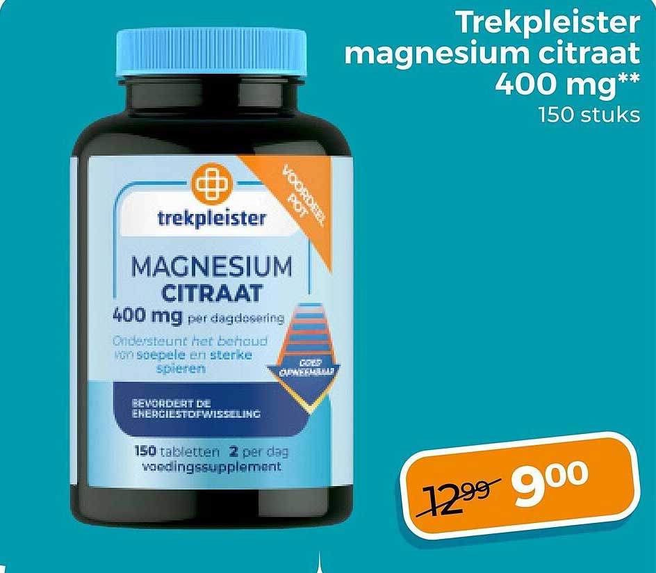 Trekpleister magnesium citraat 400 mg** 150 stuks