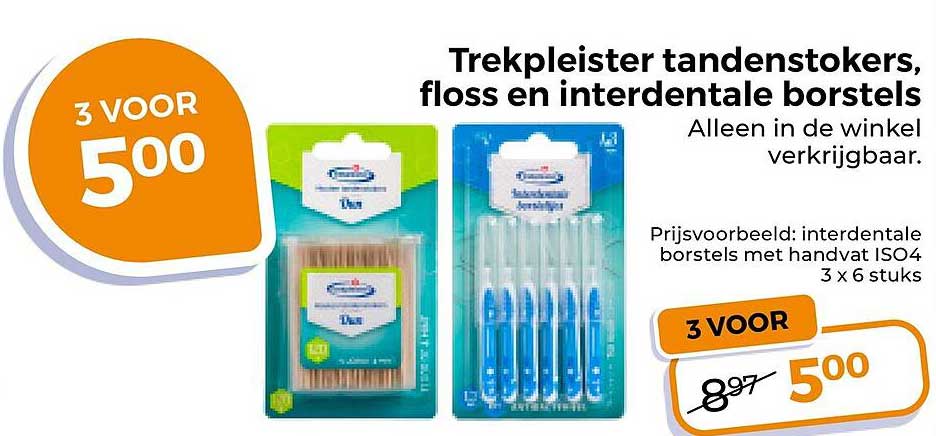 Trekpleister tandenstokers, floss en interdentalе borstels