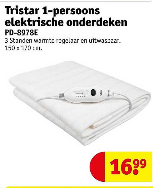 Tristar 1-persoons elektrische onderdeken PD-8978E