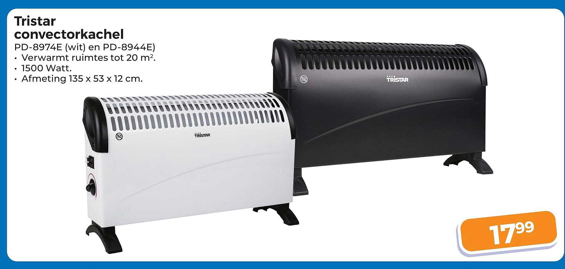 Tristar convectorkachel PD-8974E (wit) en PD-8944E
