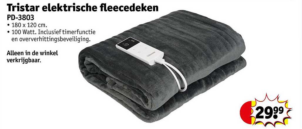 Tristar elektrische fleecedeken PD-3803