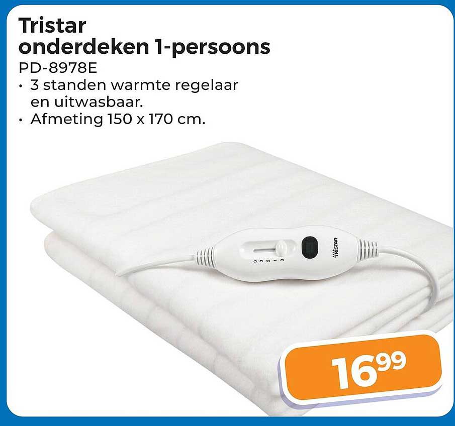Tristar onderdeken 1-persoons