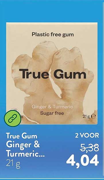 True Gum Ginger & Turmeric... 21 g 2 VOOR