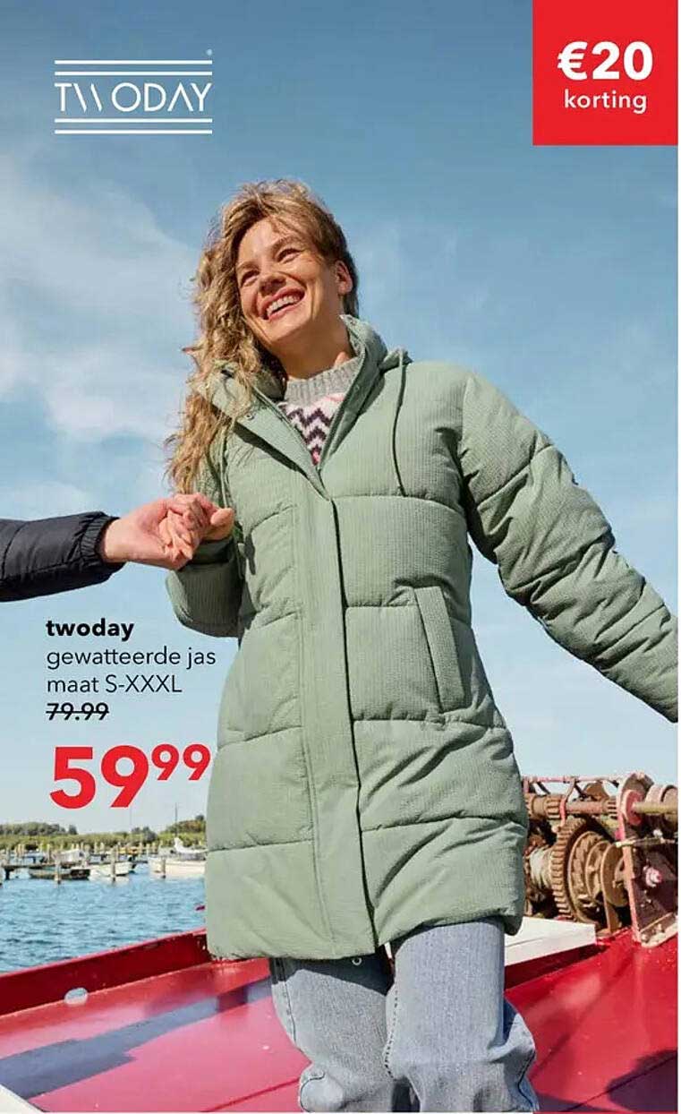twoday gewatteerde jas maat S-XXXL
