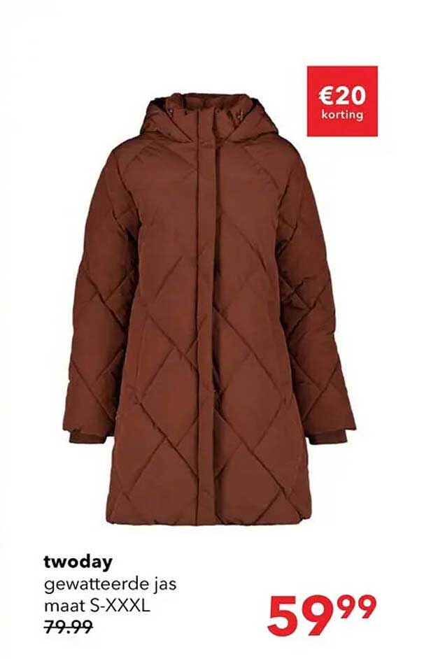 twoday gewatteerde jas maat S-XXXL