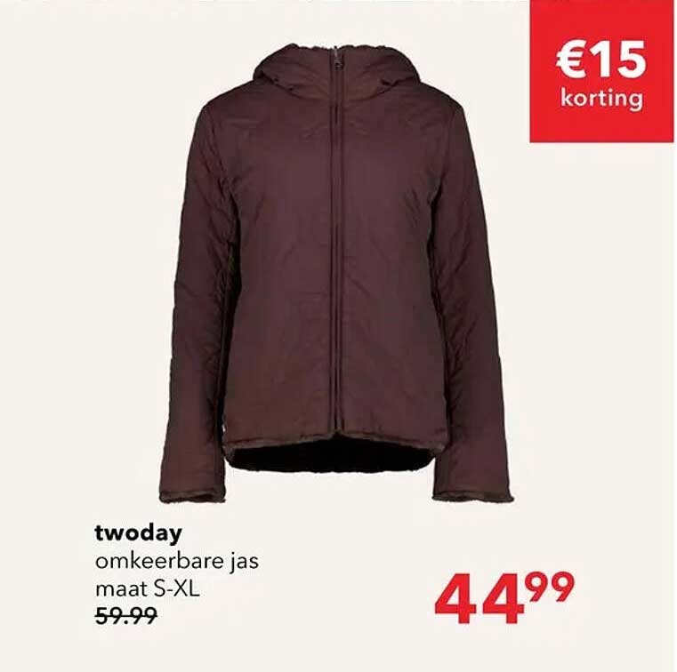twoday omkeerbare jas maat S-XL