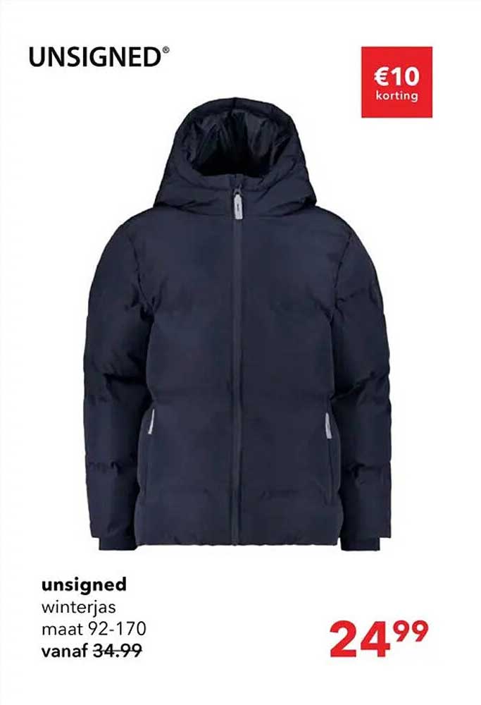 unsigned winterjas maat 92-170 vanaf 34.99 €10 korting