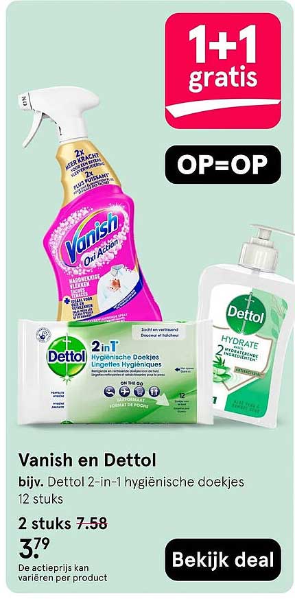 Vanish en Dettol 1+1 gratis