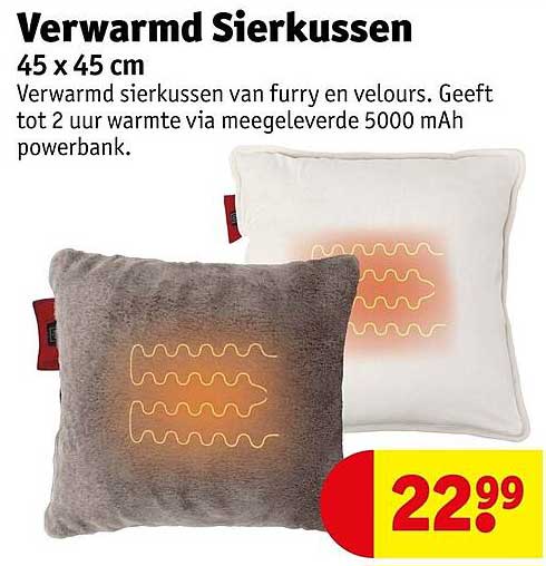 Verwarmd Sierkussen 45 x 45 cm