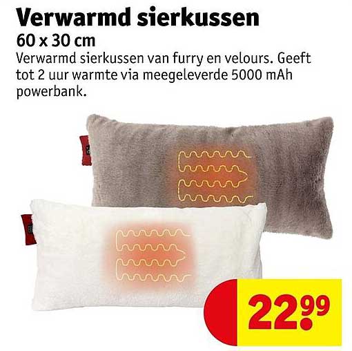 Verwarmd sierkussen 60 x 30 cm