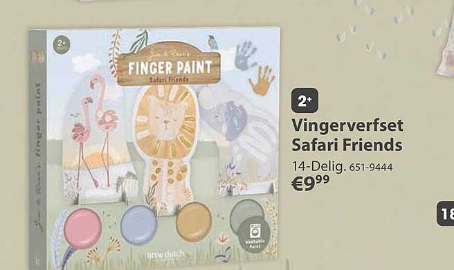 Vingerverfset Safari Friends 2+