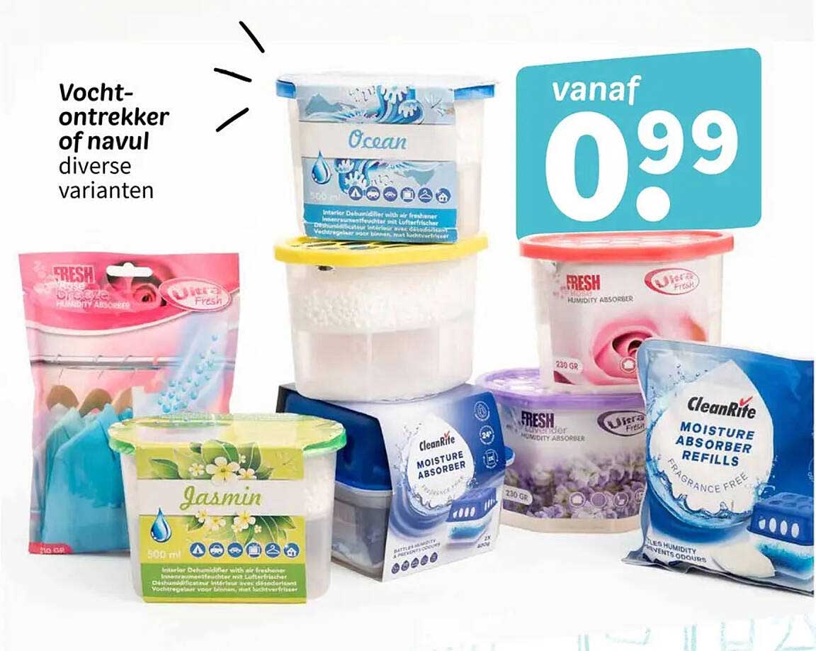 Vocht-onttrekker of navul diverse varianten