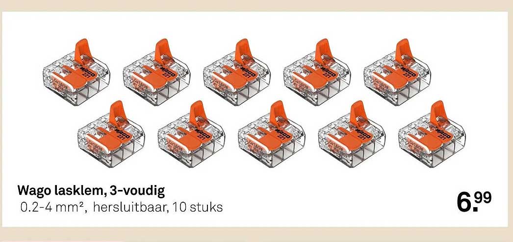Wago lasklem, 3-voudig