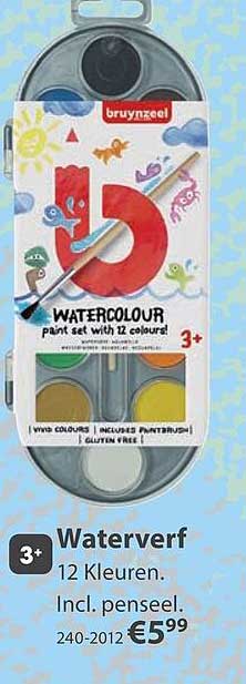 Waterverf 12 Kleuren. Incl. penseel. 240-2012