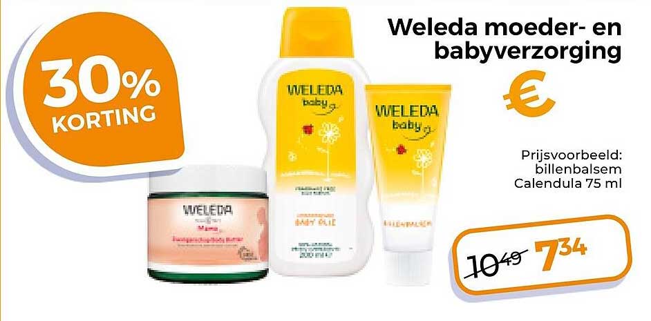 Weleda moeder- en babyverzorging 30% KORTING
