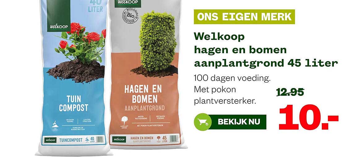 Welkoop hagen en bomen aanplantgrond 45 liter