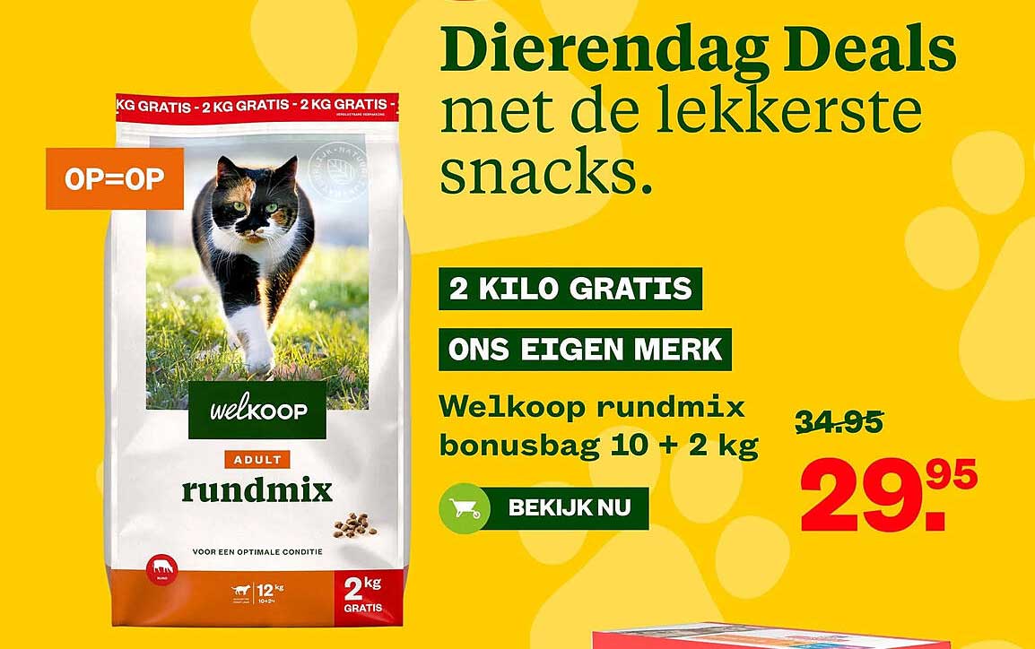 Welkoop rundmix bonusbag 10 + 2 kg 2 KILO GRATIS ONS EIGEN MERK