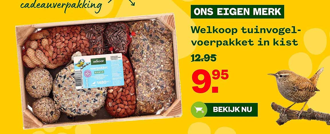 Welkoop tuinvoegel-voerpakket in kist