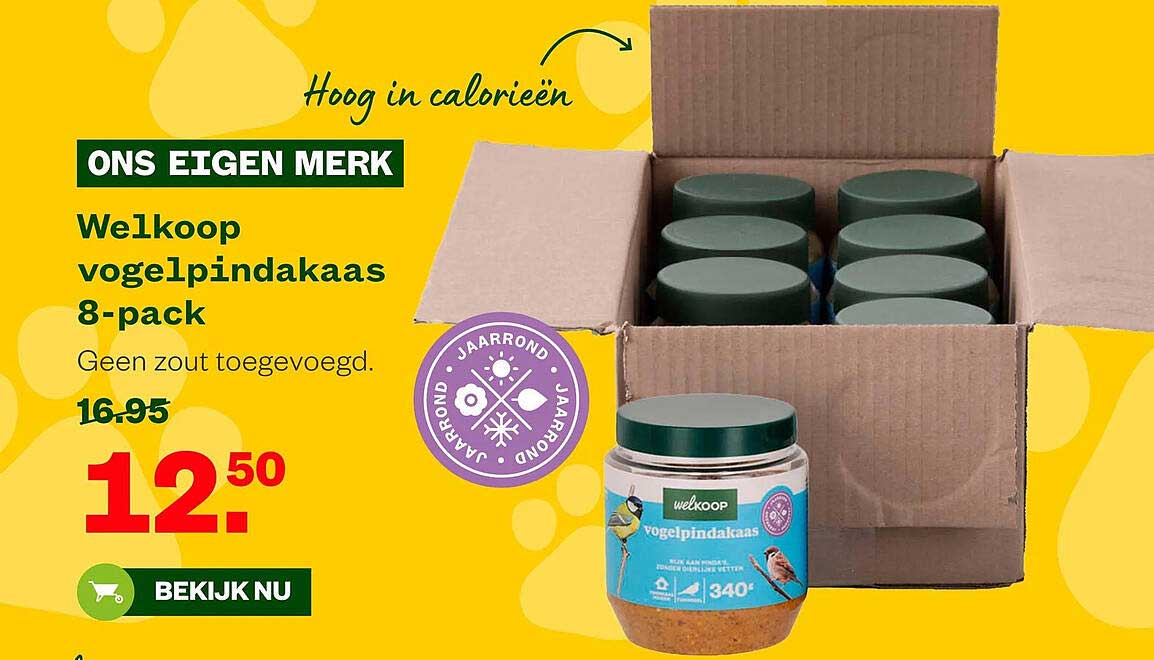 Welkoop vogelpindakaas 8-pack