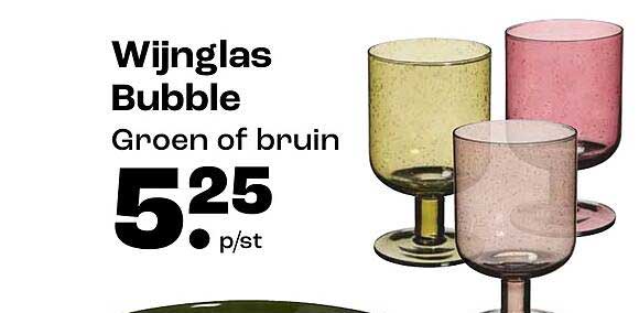 Wijnglas Bubble Groen of bruin