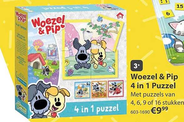 Woezel & Pip 4 in 1 Puzzel