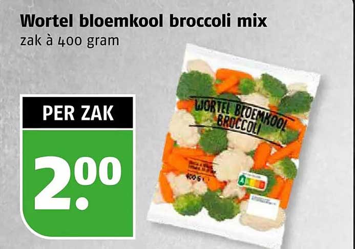Wortel bloemkool broccoli mix zak à 400 gram
