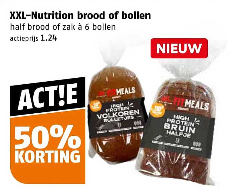 XXL-Nutrition brood of bollen half brood of zak à 6 bollen actiepijs 1.24 50% KORTING
