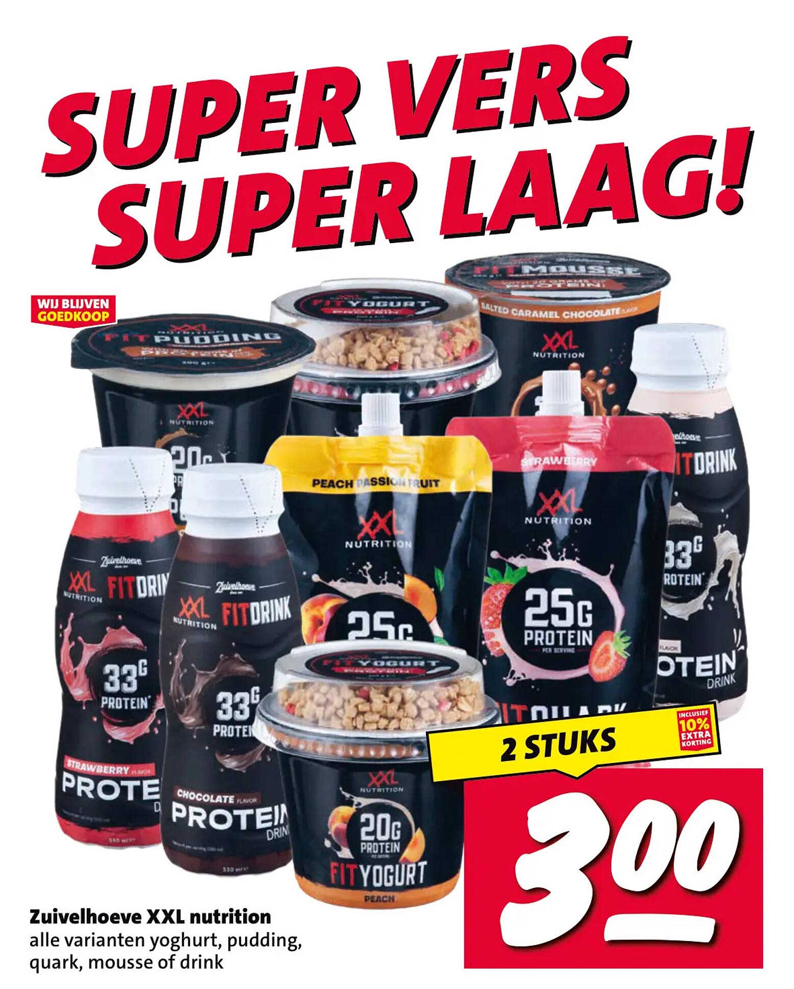 Zuivelhoeve XXL nutrition alle varianten yoghurt, pudding, quark, mousse of drink