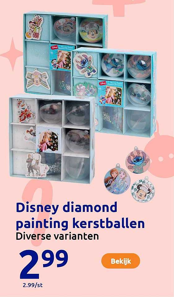 Disney diamond painting kerstballen - Diverse varianten