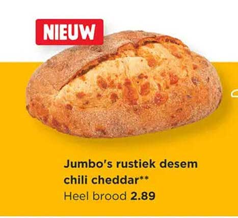 Jumbo's rustiek desem chili cheddar**
