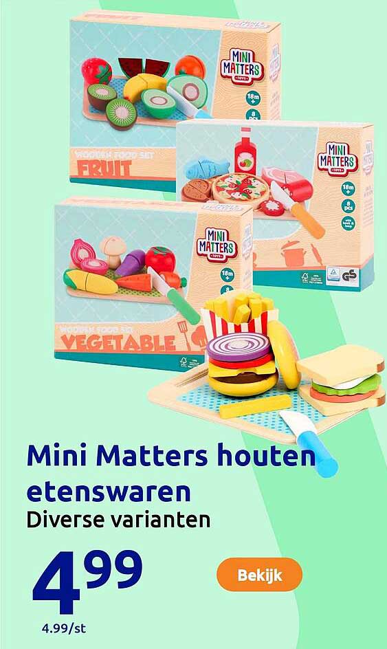 Mini Matters houten etenswaren Diverse varianten