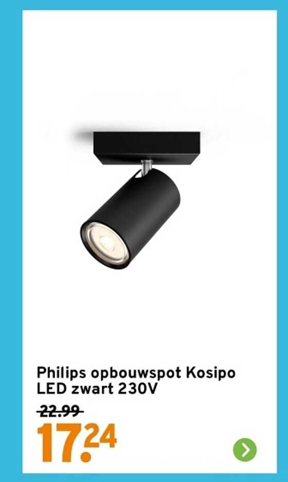 Philips MyLiving Kosipo Opbouwspot Wit - 1 Lichtpunt - Spotjes Opbouw Incl. Philips Hue White Amp Color Ambiance Gu10 Bluetooth